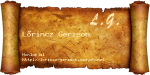Lőrincz Gerzson névjegykártya